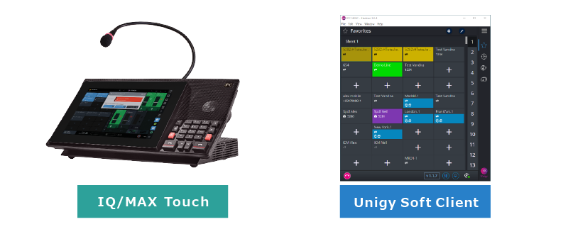 ハードタレットIQ/MAX Touch、ソフトタレットUnigy Soft Client